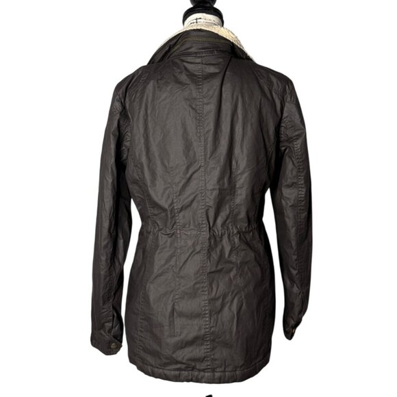 Michael Kors Womens Brown Quilted Jacket Fleece Edge Accent Hidden-Hood Size M - Picture 6 of 10